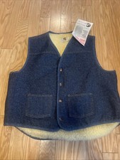 Vintage Carhartt Vest Mens Medium Blue Denim Sherpa Lined USA Workwear Union XL