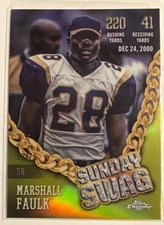2024 Topps Chrome - Sunday Swag Marshall Faulk #SS-20 Yellow Refractor /75