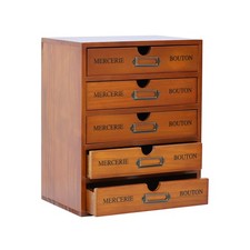 Vintage 5-Drawer Wooden Desk Organizer - Craft Storage Drawers - Rustic Shelf...