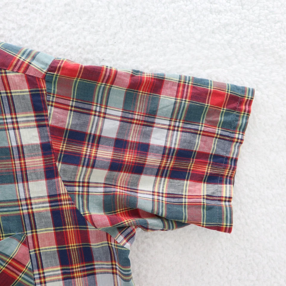 Vintage Penneys Towncraft Shirt Men's Large Red Blue Loop Collar 50s Rockablliy - Image 4 of 4