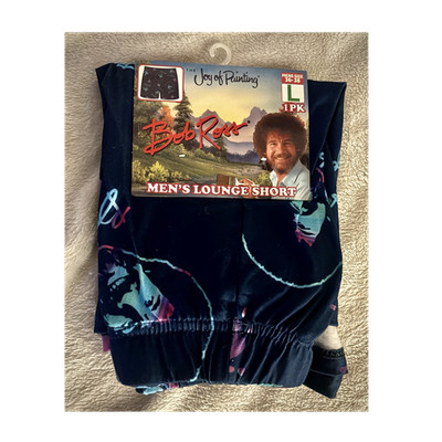 Bob Ross Lounge Shorts Men s Large NWT Joy of Painting Shorts Retro Graphic