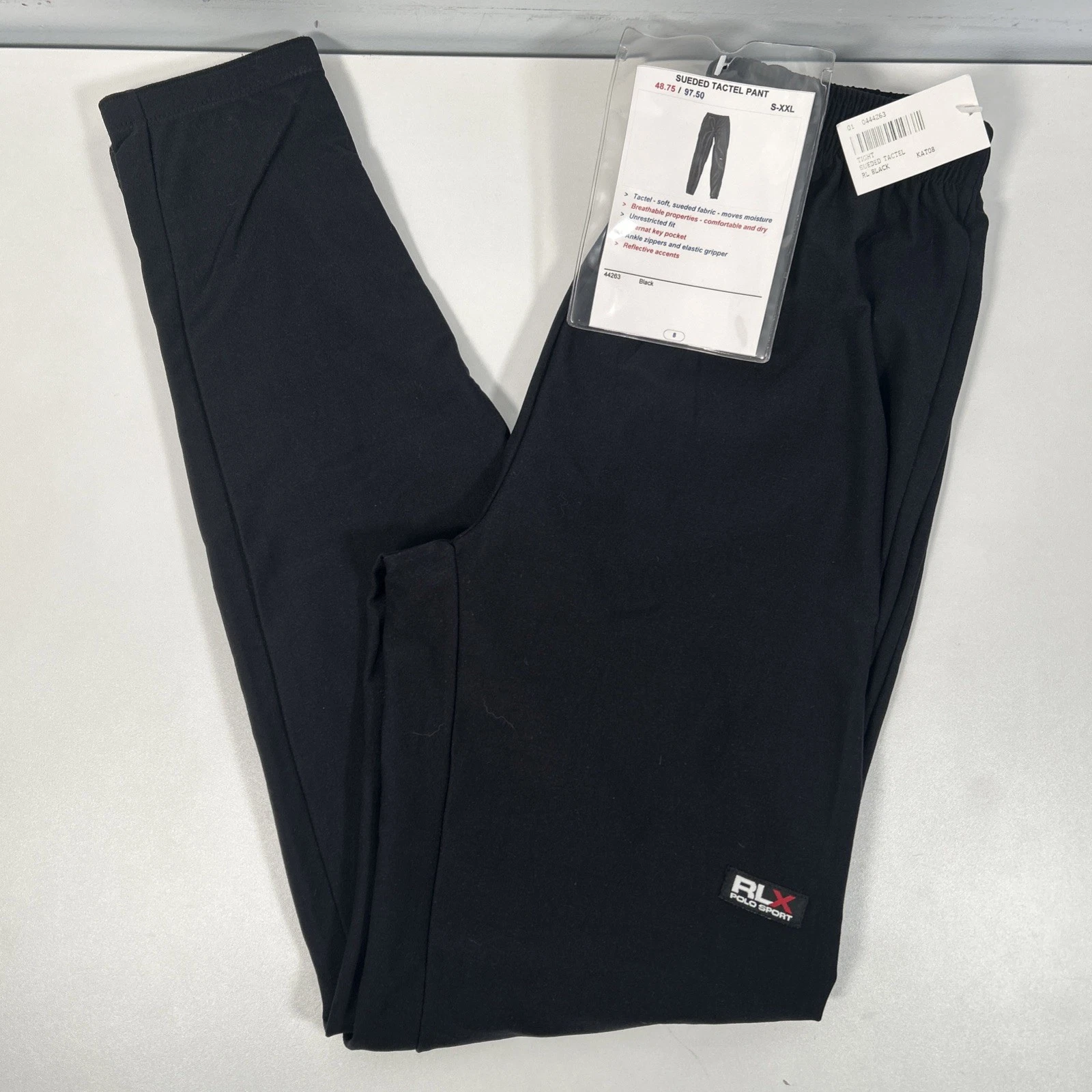 RLX Ralph Lauren Sport Logo Tapered Stretch Sueded Tactel Pants NWTs Base Layer