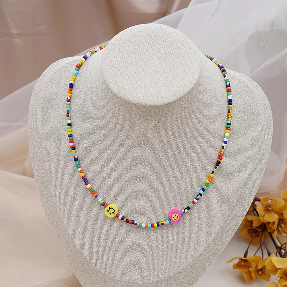 3Pcs Layered Choker Necklace Boho Cute Colorful Beads Choker for Women  Girls | eBay