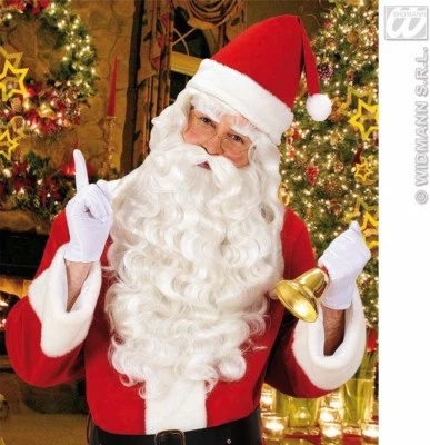 WHATCHUSEEK Reino Unido Lujo Tradicional Papá Noel Peluca Barba Cejas Bigote Set Papá Noel