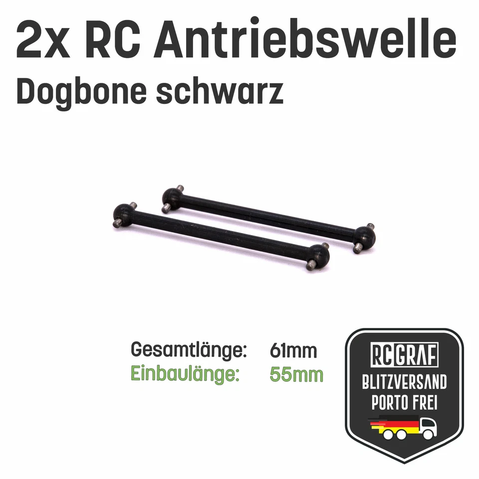 RC Dogbone Achse Antriebswelle Antriebsknochen schwarz 61 63 70 77 ... 89,5 101 - Bild 3 von 4