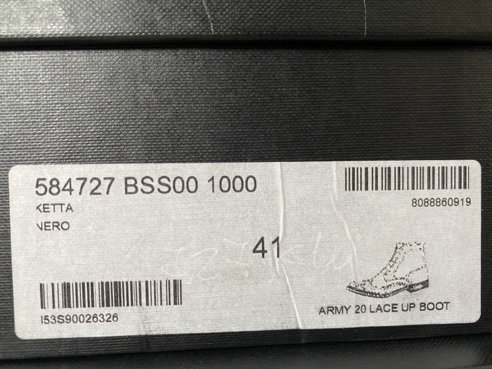 Stivali esercito Saint Laurent punta alare in pelle nera $1.500 US 8 EU 41 Made in Italy