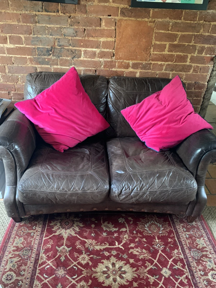 NEXT Leather 2 seater Dark Brown Sofa eBay