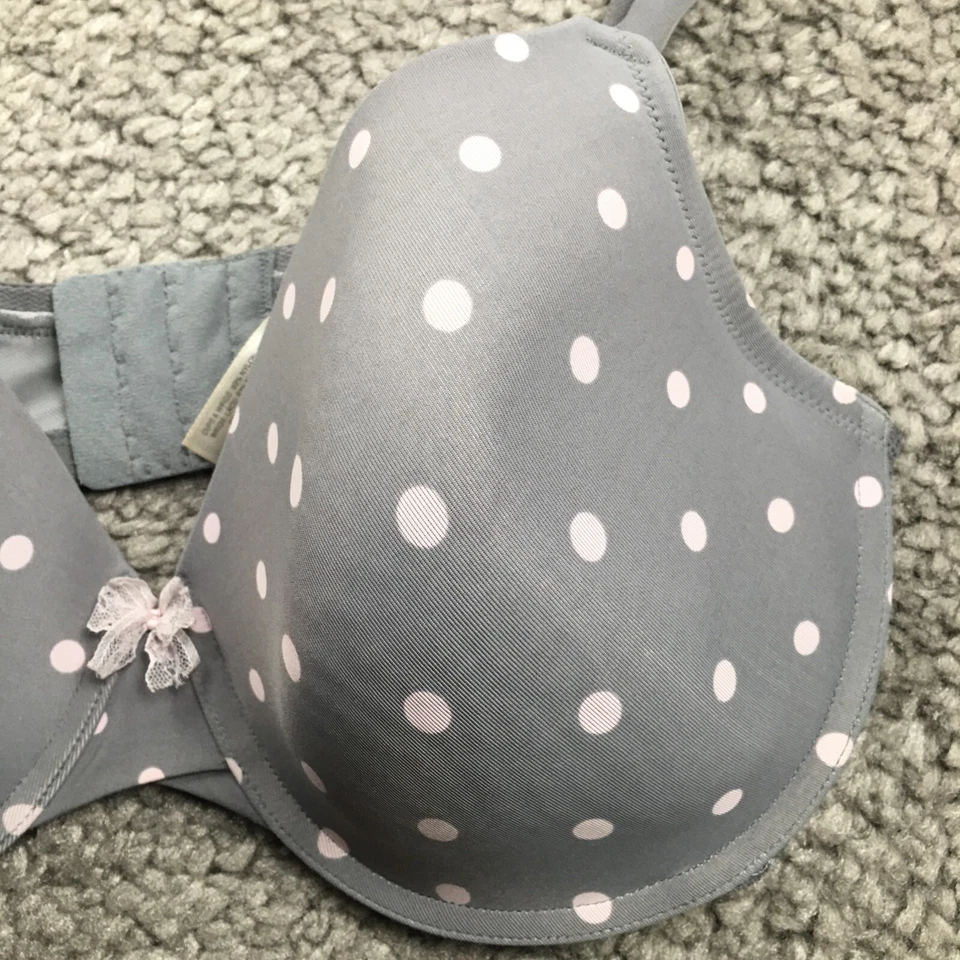 Sujetador push-up con aros ajustable Cabernet para mujer talla 38DD gris lunares Foto 3 de 4