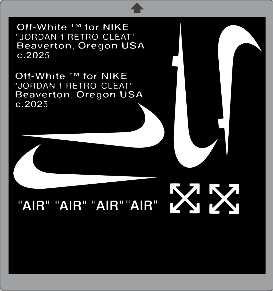 Off White Nike Jordan 1 retro custom vinyl stencil for shoes