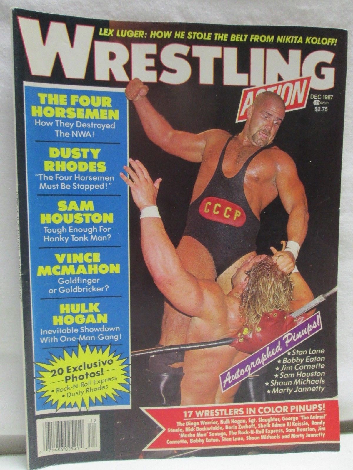 Wrestling Action Magazine December 1987 WWF Hulk Hogan Dusty Rhodes Sam Houston