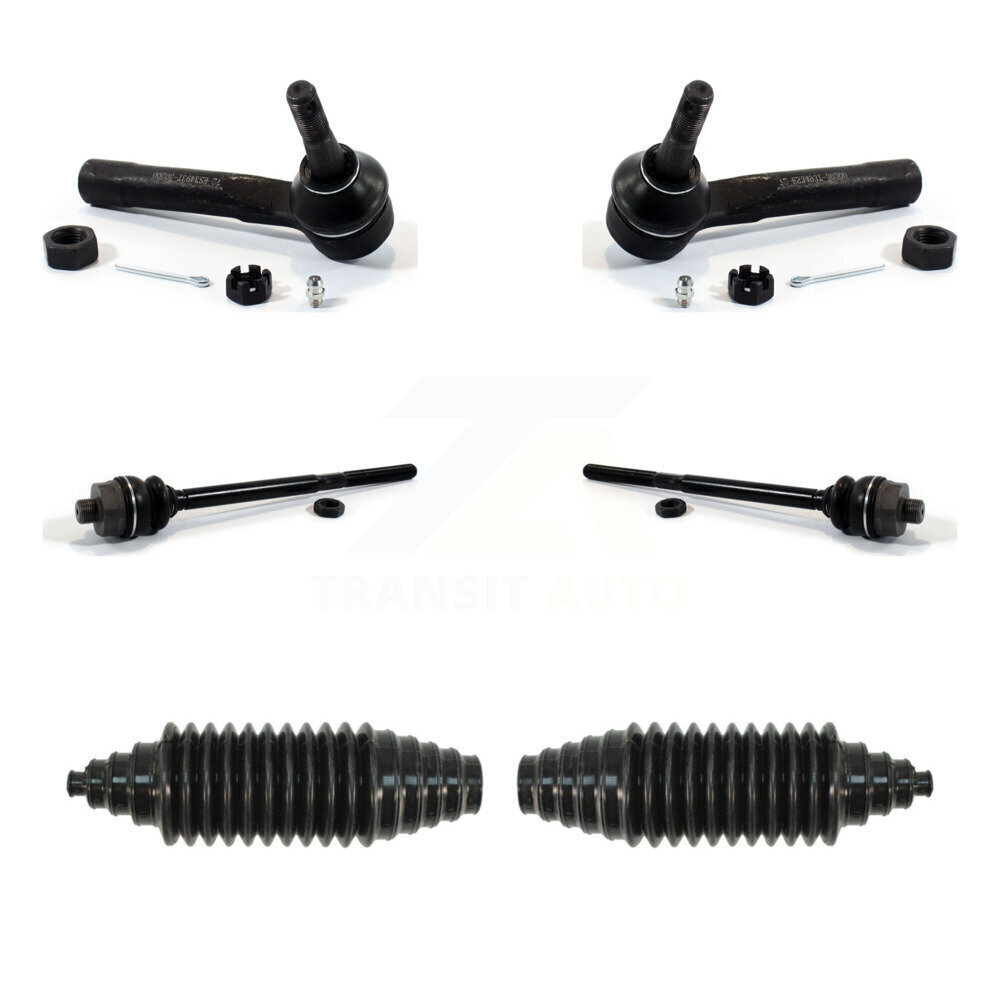 Front Inner Outer Tie Rod Ends W/ Boots For Tahoe Yukon Silverado Sierra 1500