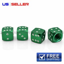 4 Anodized Aluminum Dice Valve Stem Caps Wheel Tire Green Vd06 - Us Seller 4 Anodized Aluminum Dice Valve Stem Caps Wheel Tire Green Vd06 - Us Seller