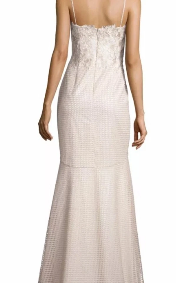 Aidan Mattox Champ Ivory Embroidered Lace Trumpet Dress 6 NEW - Изображение 3 из 3