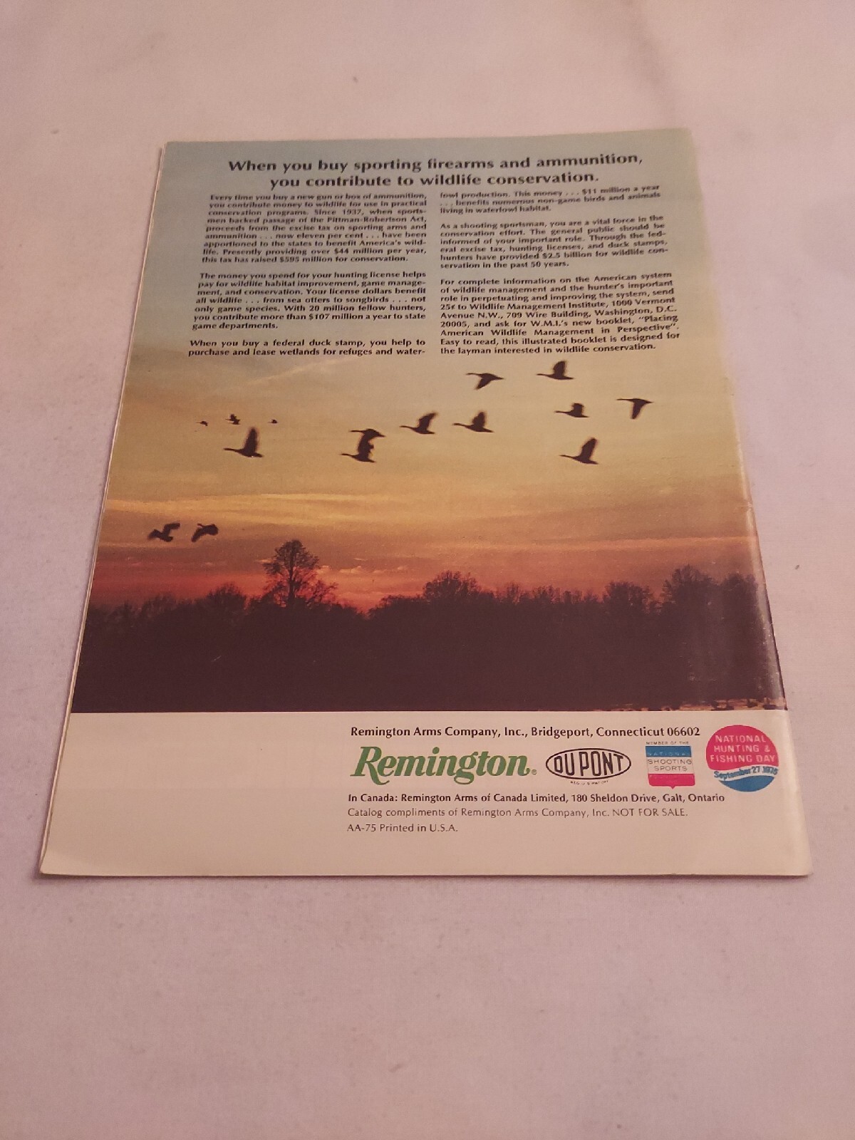 Vintage 1975, Remington Firearms & Ammunition Catalog, Remington