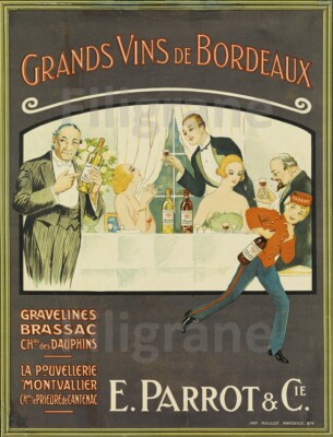 E. PAPAGEI WEIN BORDEAUX Rdqj-POSTER HQ 40x60cm eines VINTAGE POSTERS