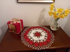 39 cm new christmas crochet doily red decor holidays