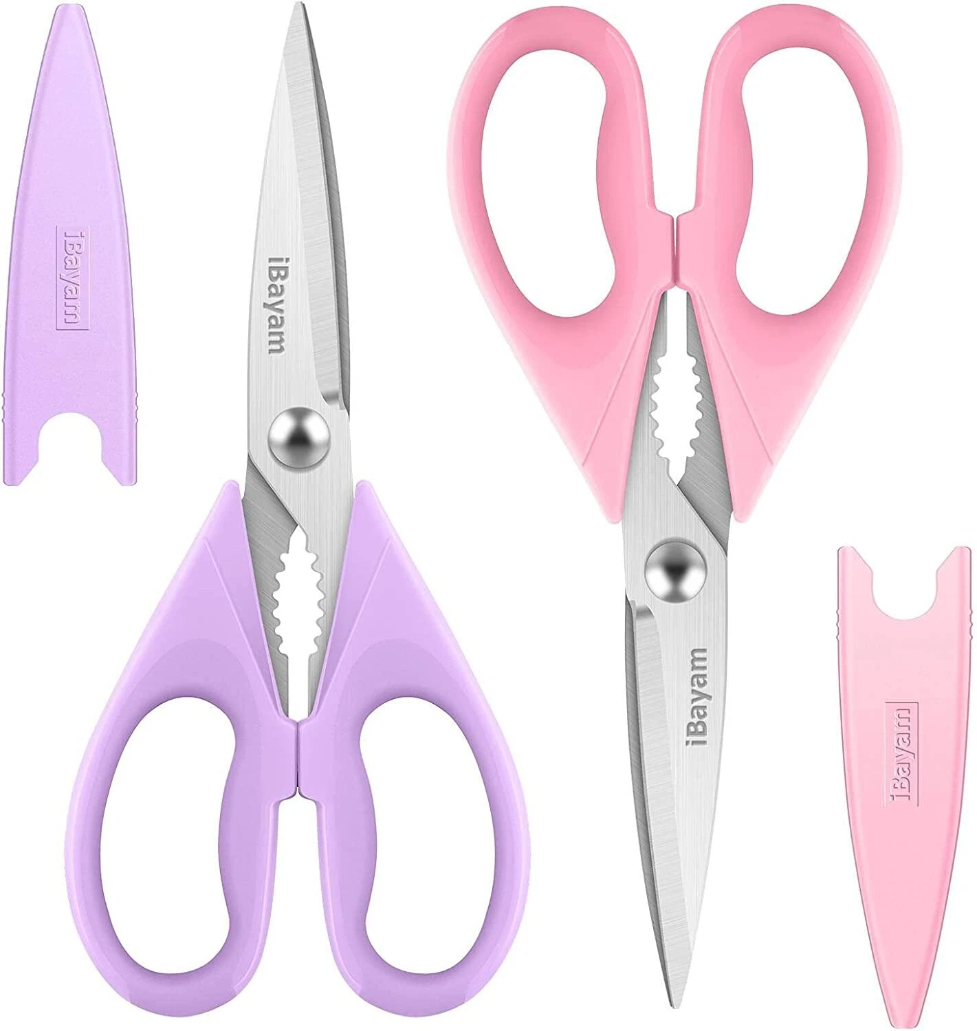 2PCS Stainless Steel Kitchen Scissors Duty Meat Poultry Food_Cooking All Purpose