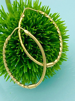 Creolen 750  Gelbgold  18 KT  Gold Ohrringe *o v a l* extravagant + zeitlos