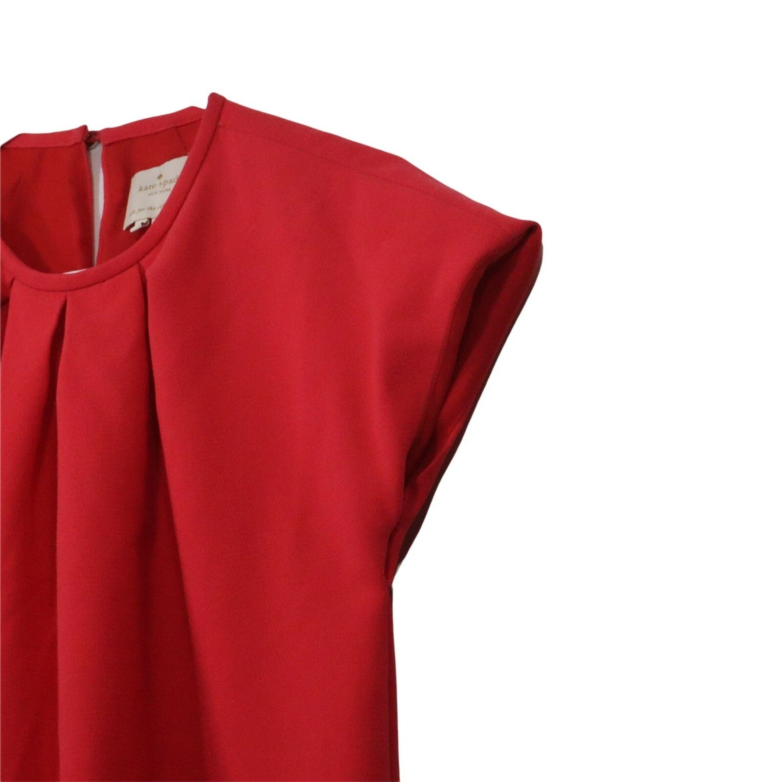 Abito rosso senza maniche Kate Spade 2 tasche dietro bottoni taglia 0 girocollo