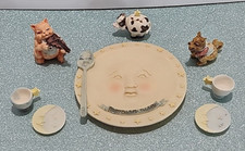 Vtg 1996 Mini Miniature Popular Imports Hey Diddle Diddle Tea Set 10-piece