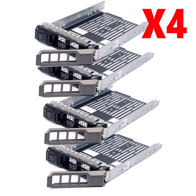 4Pcs 3.5'' LFF SATA SAS Hard Drive Tray Caddy For Dell PowerVault MD1200 Hot-Swap