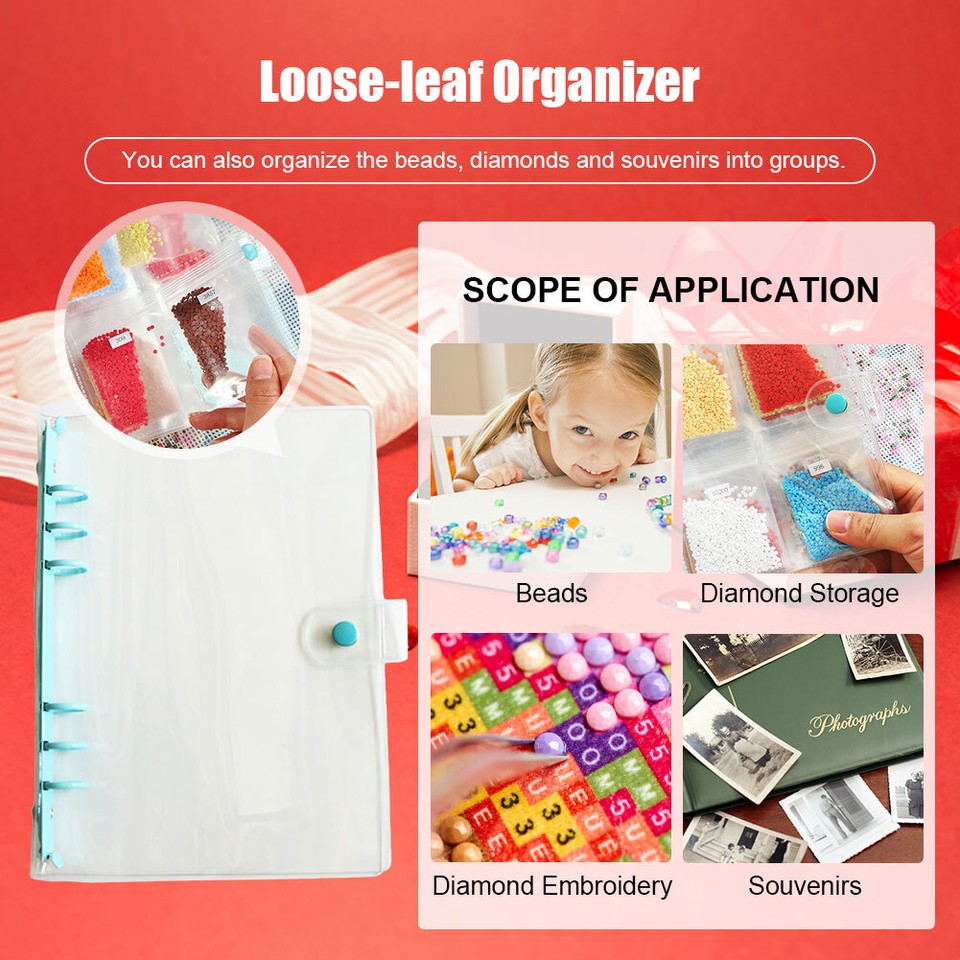  Diamond Painting Storage Book Beads Clear Loose Leaf A5 Binder