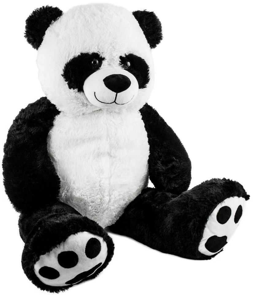 BRUBAKER Peluche géante XXL Panda Nounours 100 cm avec Cœur en Peluche - Photo 4/4