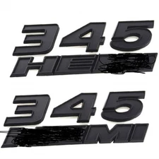 black 2X BRAND NEW 345 Emblem Badge  FIT ALL CAR TAPE ON BADGE