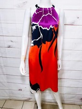Elie Tahari Womens Dress Size M Multicolor Floral Sleeveless Silk