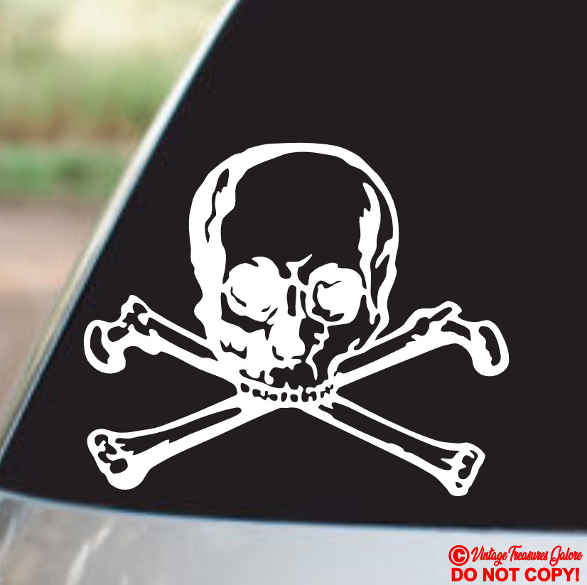 2-Pack Skull & Crossbones 4x4 Decals - Large 11.75"x9.75" Bed Panel Stickers For Trucks 6 thumbnail image