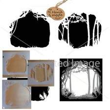 Forest stencil Three layer forest tree template Airbrush art stencil set