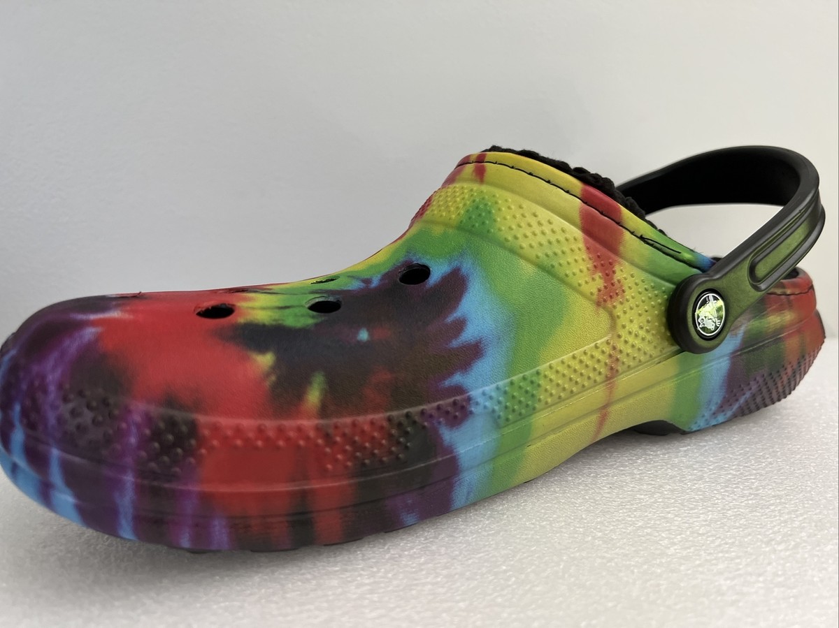 Tie Dye Fur-Lined Crocs crocsTM-MultiNavy-Adult-  main image 4