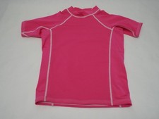 New Kids Girls Medium 10-12 Ocean Tec Pink Short Sleeve SS Rashguard