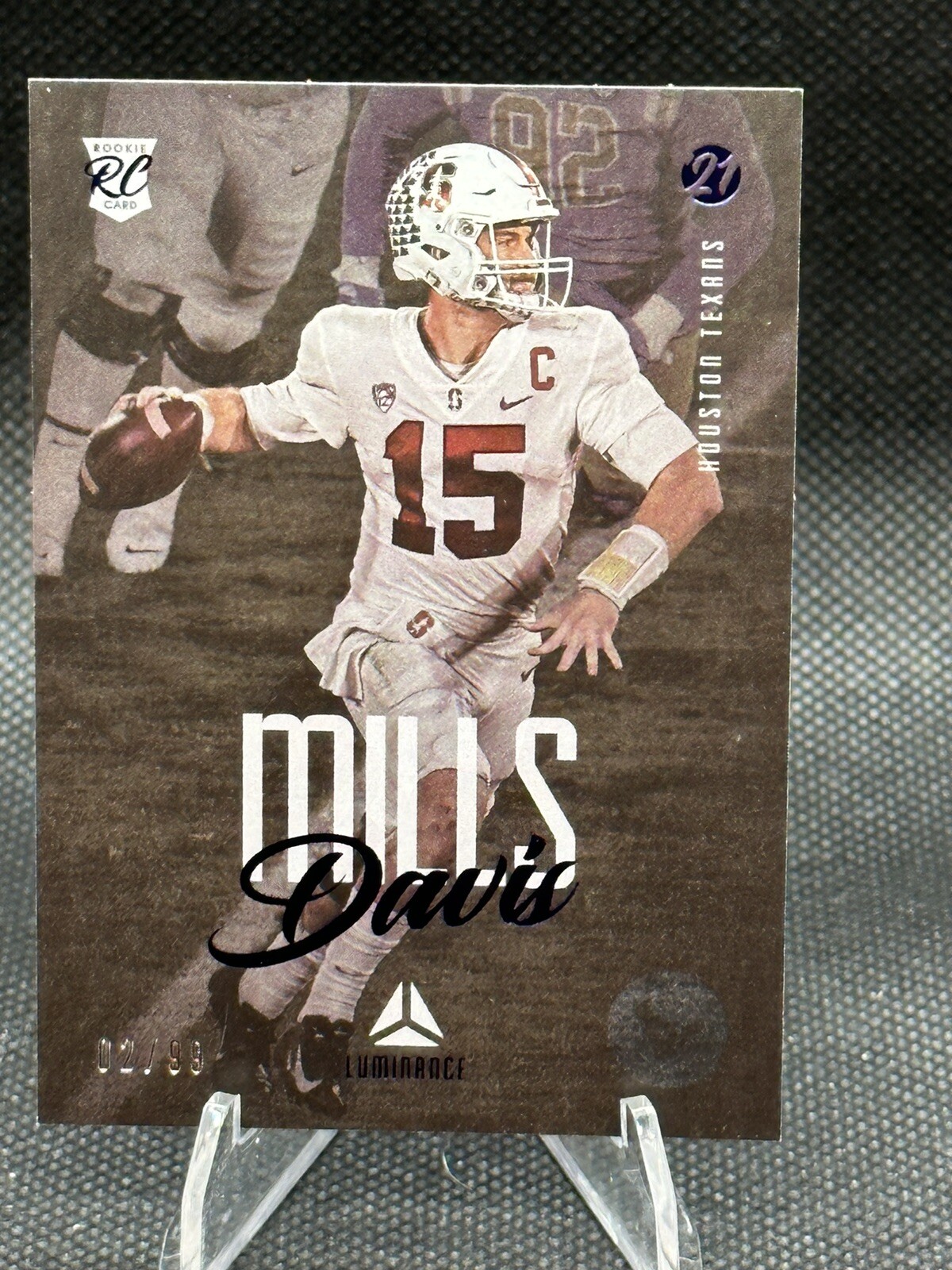 Davis Mills Panini Chronicles Luminance Update Rookies #218 Blue
