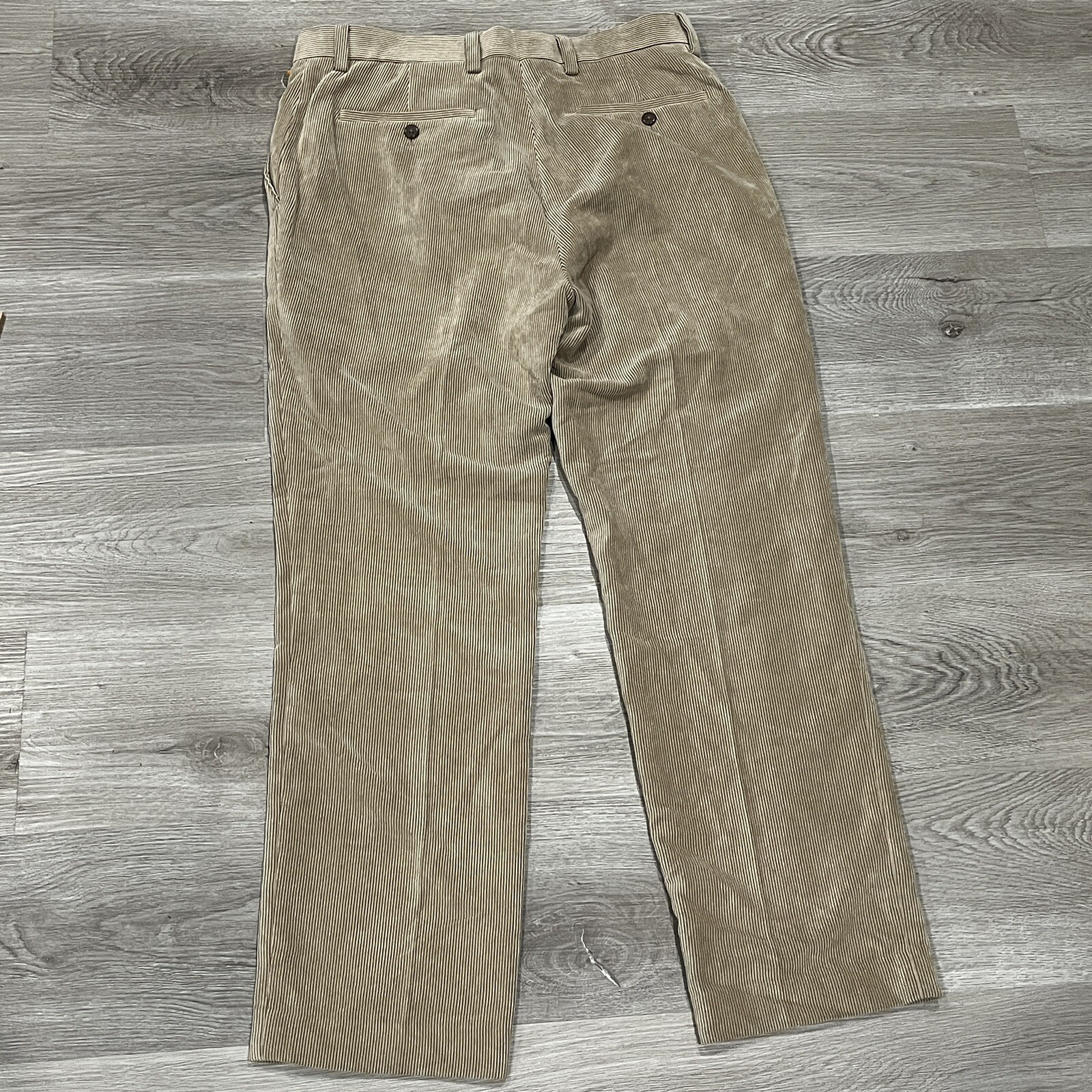 Louis Raphael Pants Louis Raphael Mens Chino Pants 33x30 Tailored Corduroy Beige Polyester ...