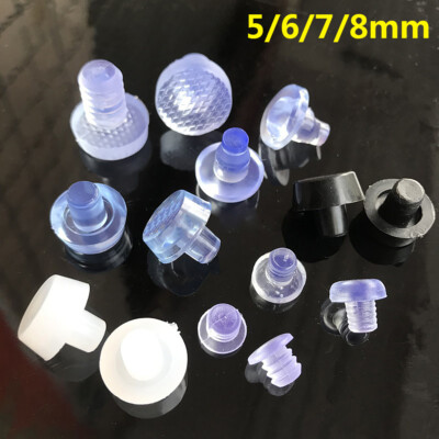 PVC Push-in Bumpers Chair Feet Pad Anti-slip Floor Protector Fits 5/6/7/8mm Hole