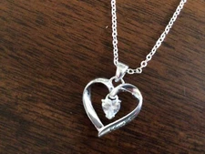 Kohl's Silver Plated NWT "I LOVE You”Crystal Pendant Necklace Price Tag says $60