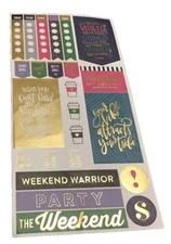 STUDENT ORGANIZER PLANNER STICKERS  COFFEE BEVERAGES WEEKEND WARRIOR PARTY *