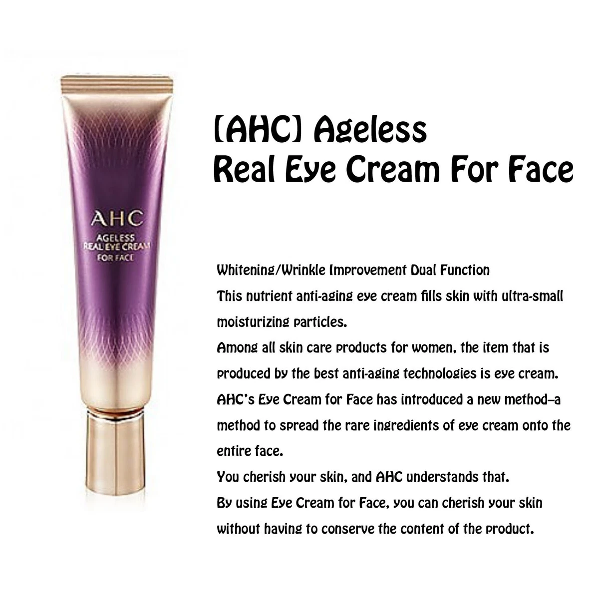 AHC Ageless Real Eye Cream for face Season7 Antiwrinkle 30 12ml