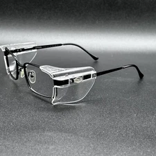 ARMOURx 7013P Safety Eyeglasses Frame with Side Shields Black 52-17-140 Used