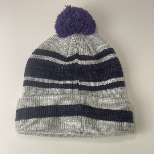 Cappello invernale Baltimore Ravens viola grigio maglia berretto adulto taglia unica NFL pom - Foto 3 di 8
