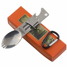 Marbles Campers Best Friend Camping Tool Spork Can Bottle Opener Carabiner Clip
