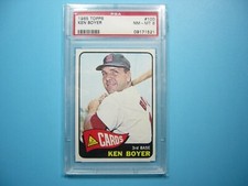 1965 TOPPS MLB BASEBALL CARD #100 KEN BOYER PSA 8 NM/MINT SHARP!! '65 TOPPS GL