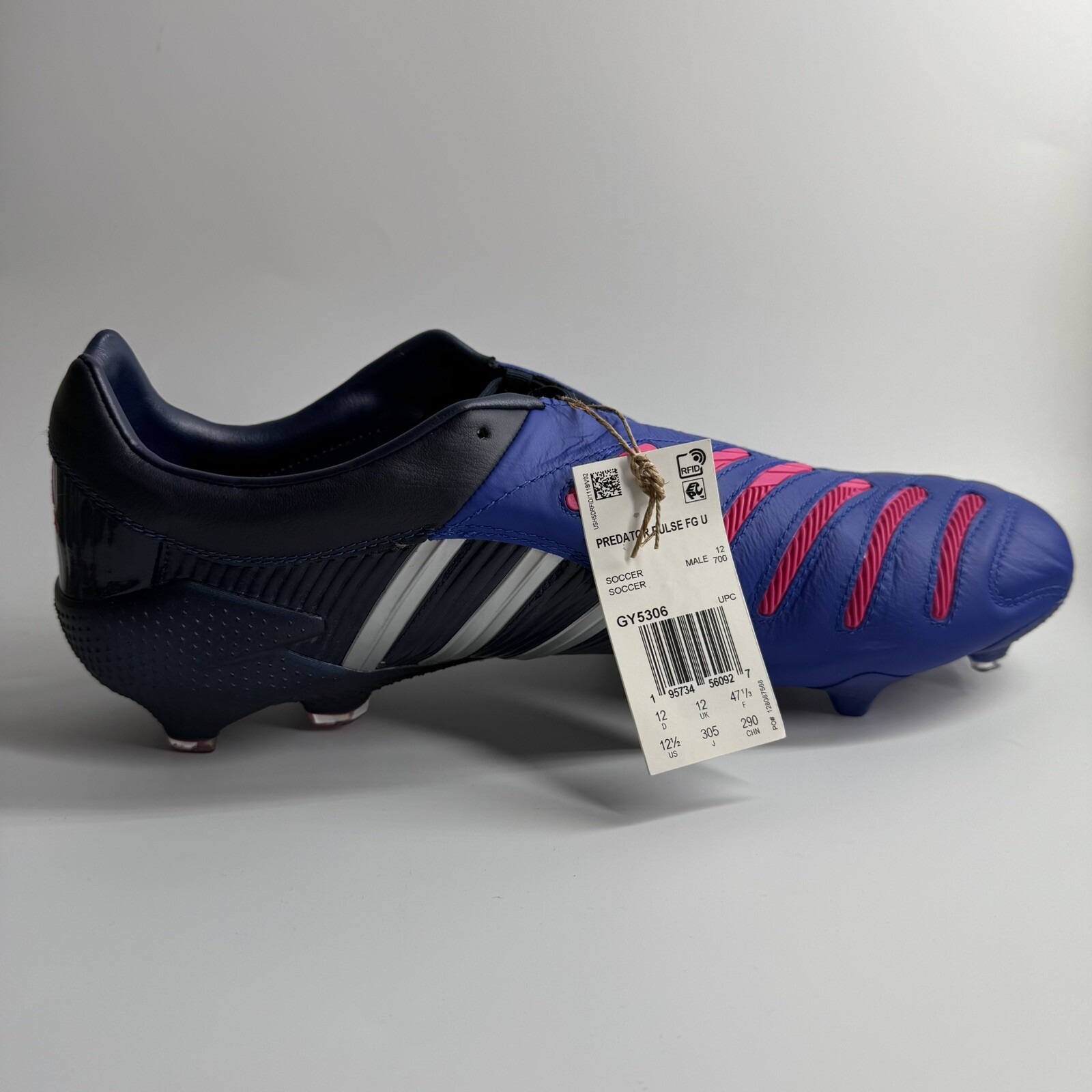 adidas Mens 12.5 PREDATOR PULSE FG UCL BLUE/SILVER/PINK Soccer Cleats GY5306 NEW