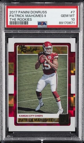 2017 PANINI DONRUSS THE ROOKIES #7 PATRICK MAHOMES II ROOKIE RC PSA 10