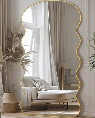 WAVE MIRROR スタンドミラー Wavy Full Length Mirror with Stand, 76” x 34