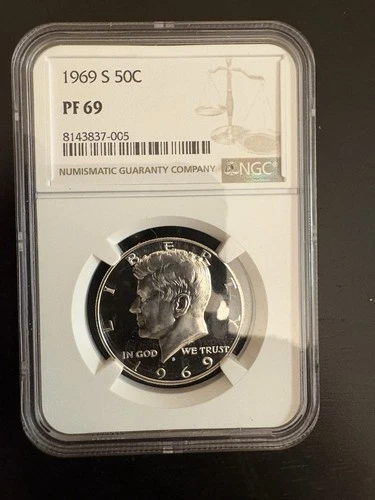 NGC PF69, 1969-S Kennedy Half Dollar, 50c