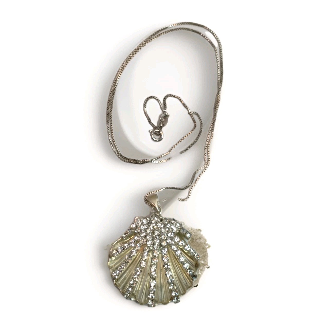 Rhinestone Openwork Golden Seashell Necklace Naut… - image 5