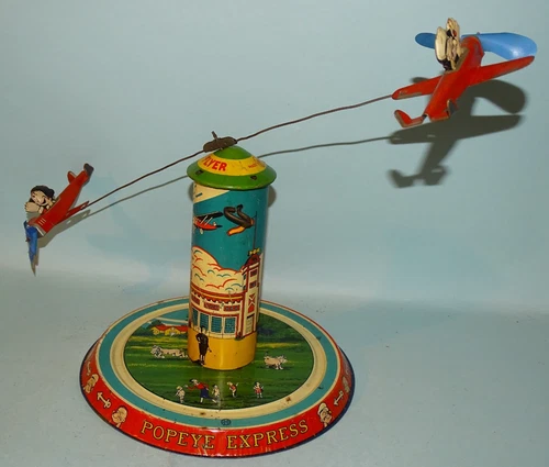 POPEYE FLYER TIN WINDUP TOY MARX