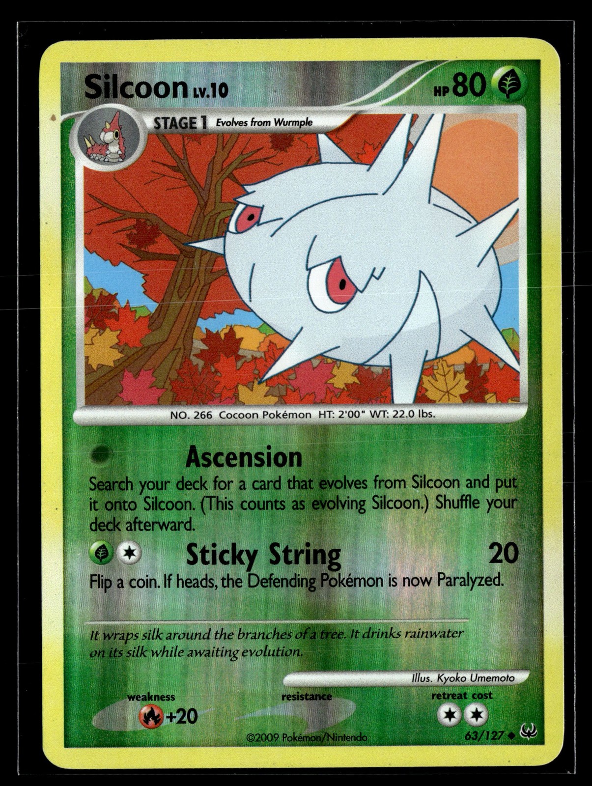 Silcoon 63/127 Platinum Reverse Holo Uncommon Pokemon